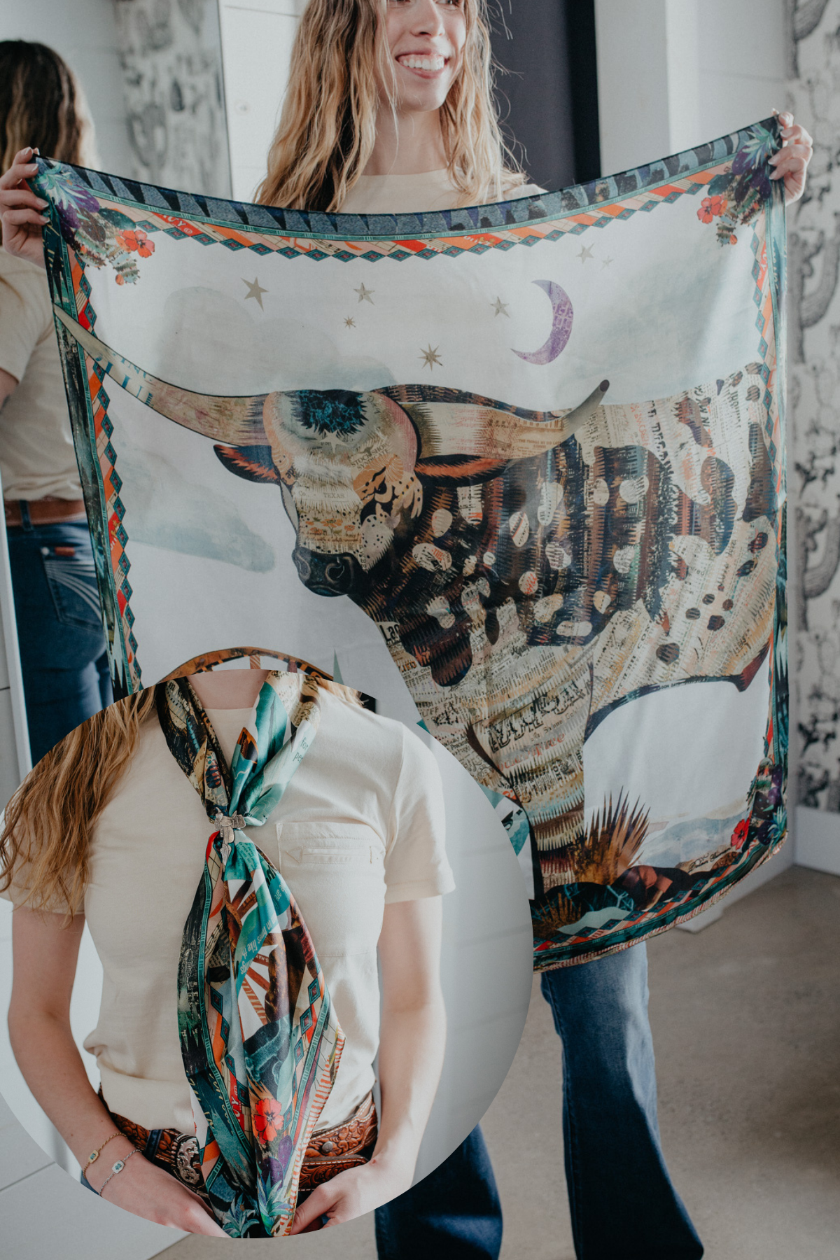 'Broken Spoke' Premium Silk 35x35" Wild Rag