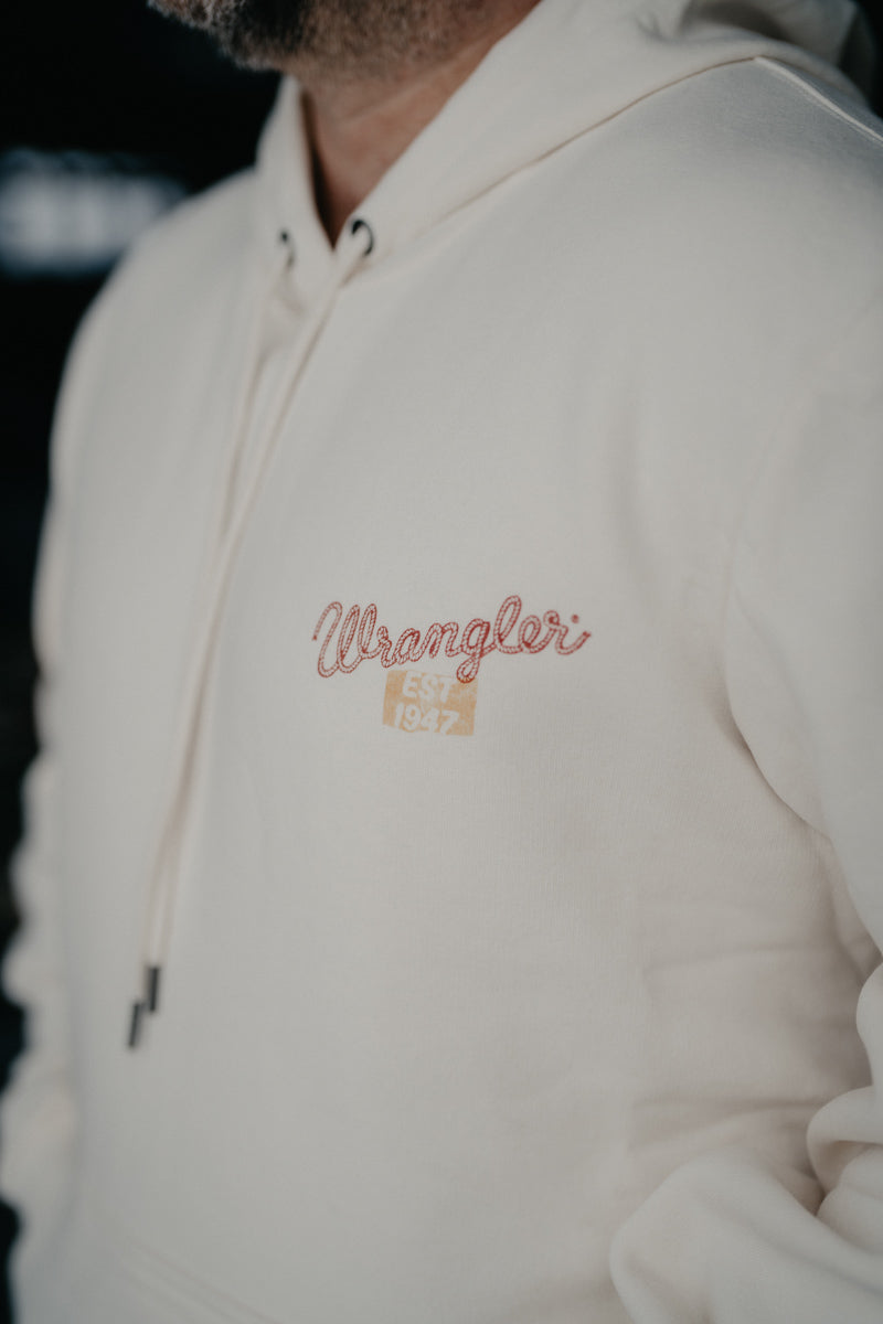 'Todd' Wrangler Men's Toughen White Hoodie (S-XXL)
