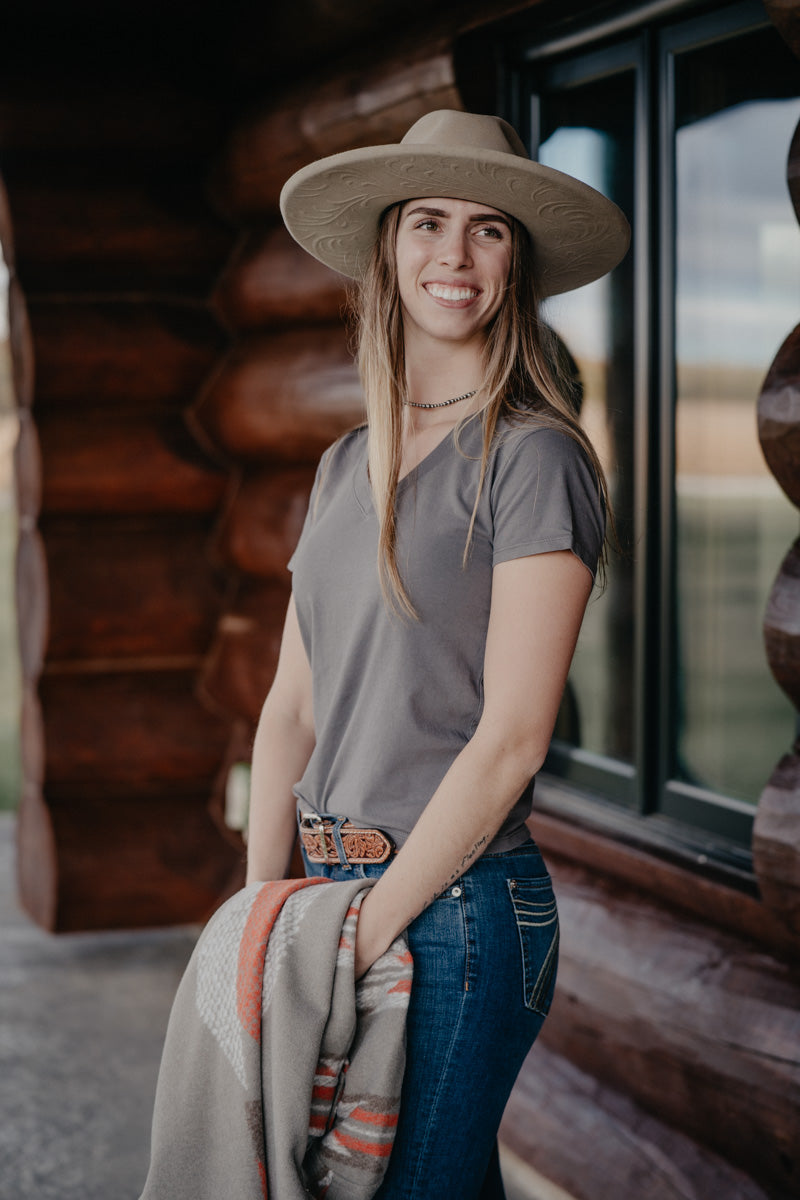 'Vanessa' V-Neck T-Shirt By Z Supply (XS-L: 2 Colourways)