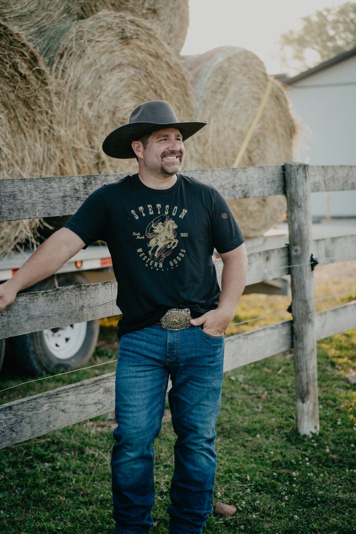 'Clayde' Roping Cowboy T-Shirt by Stetson (S-XXL)