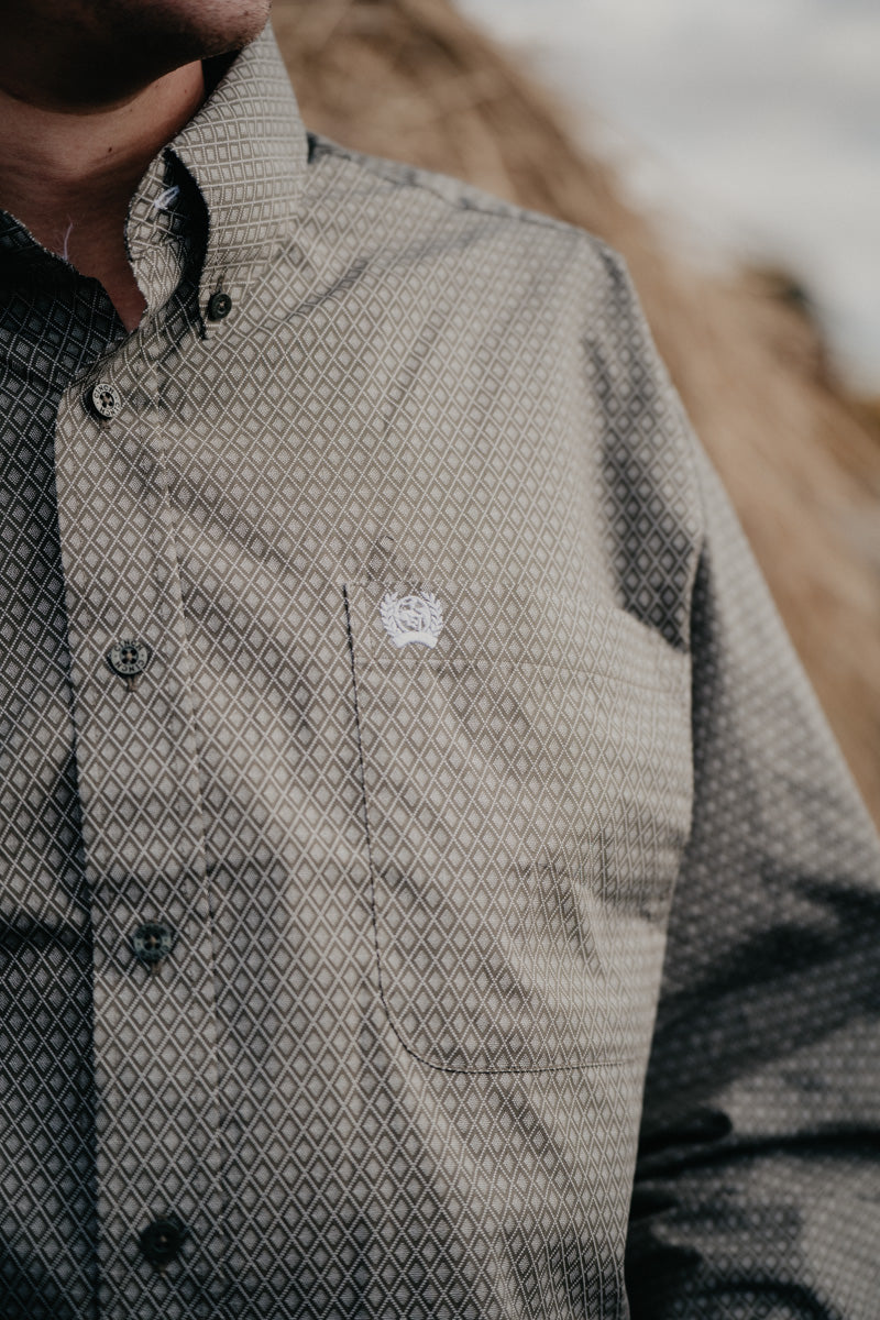'Benji' Olive Diamond CINCH Button Down (S-XXL)