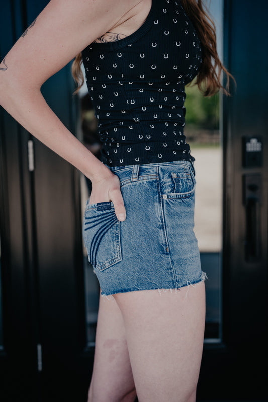 'June' 7FMK Denim Shorts (3" inseam; 23-32)