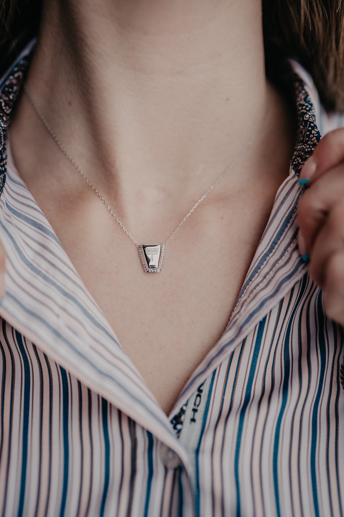 SQUARE Toe Boot Tip Necklace by Spurwest (Gold or Silver)