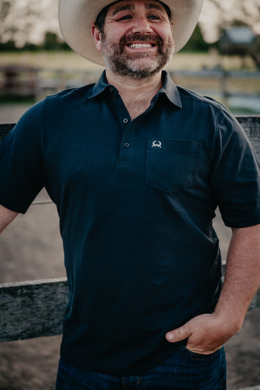 'Porter' Men's CINCH Short Sleeve ArenaFlex Black Polo (S-XXL)
