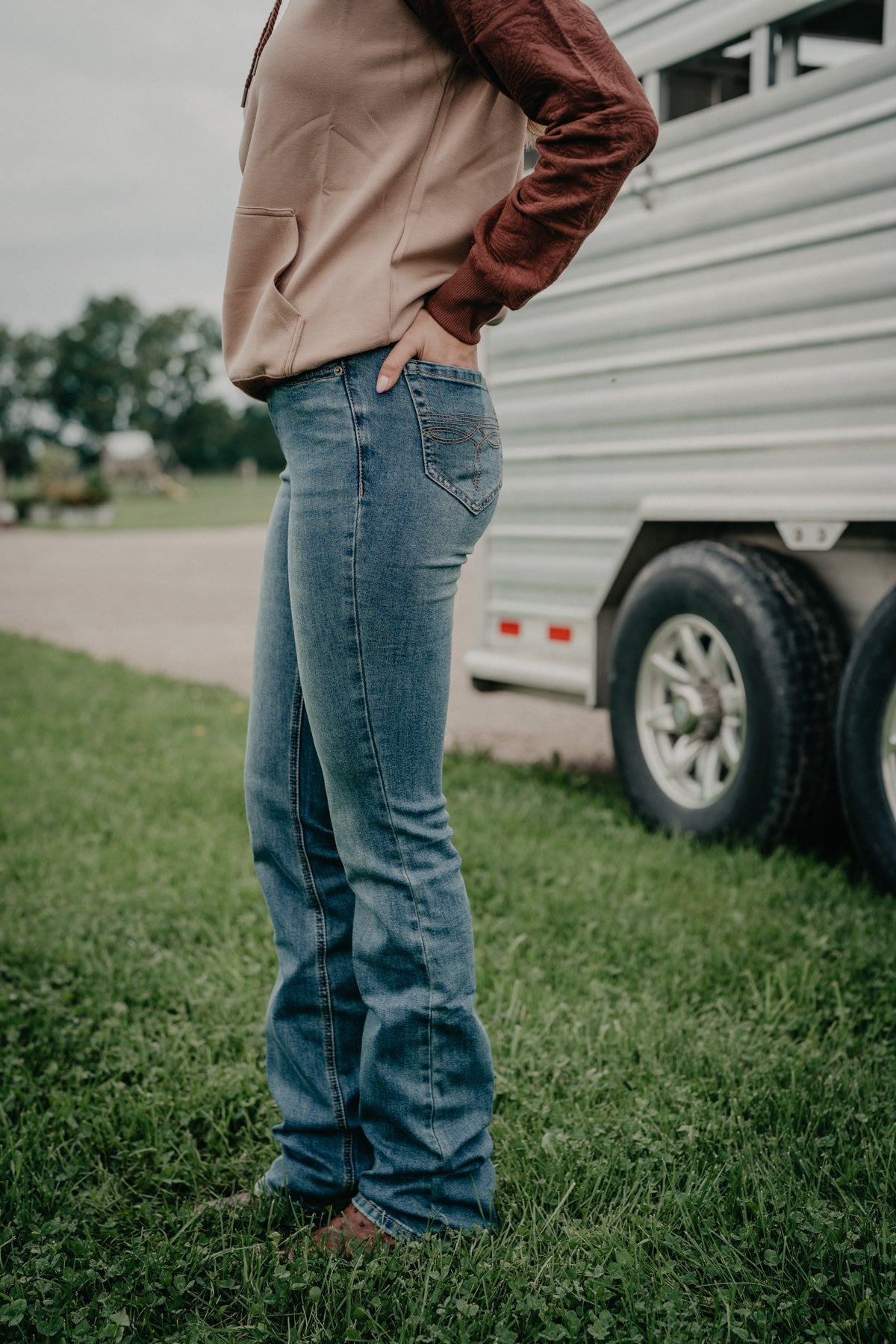 'Hattie' Vintage Mid Wash High Rise Bootcut by Rock & Roll Denim