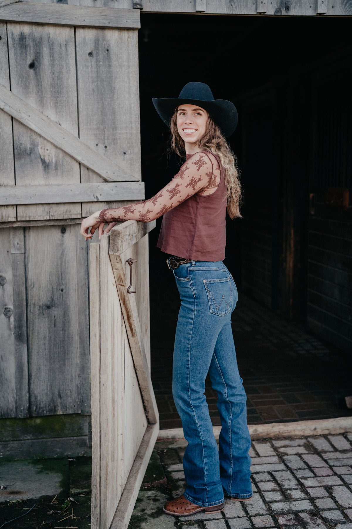 'Lillian' High Rise Rodeo Bootcut Jean by Wrangler (24-35; Inseams 32-38)