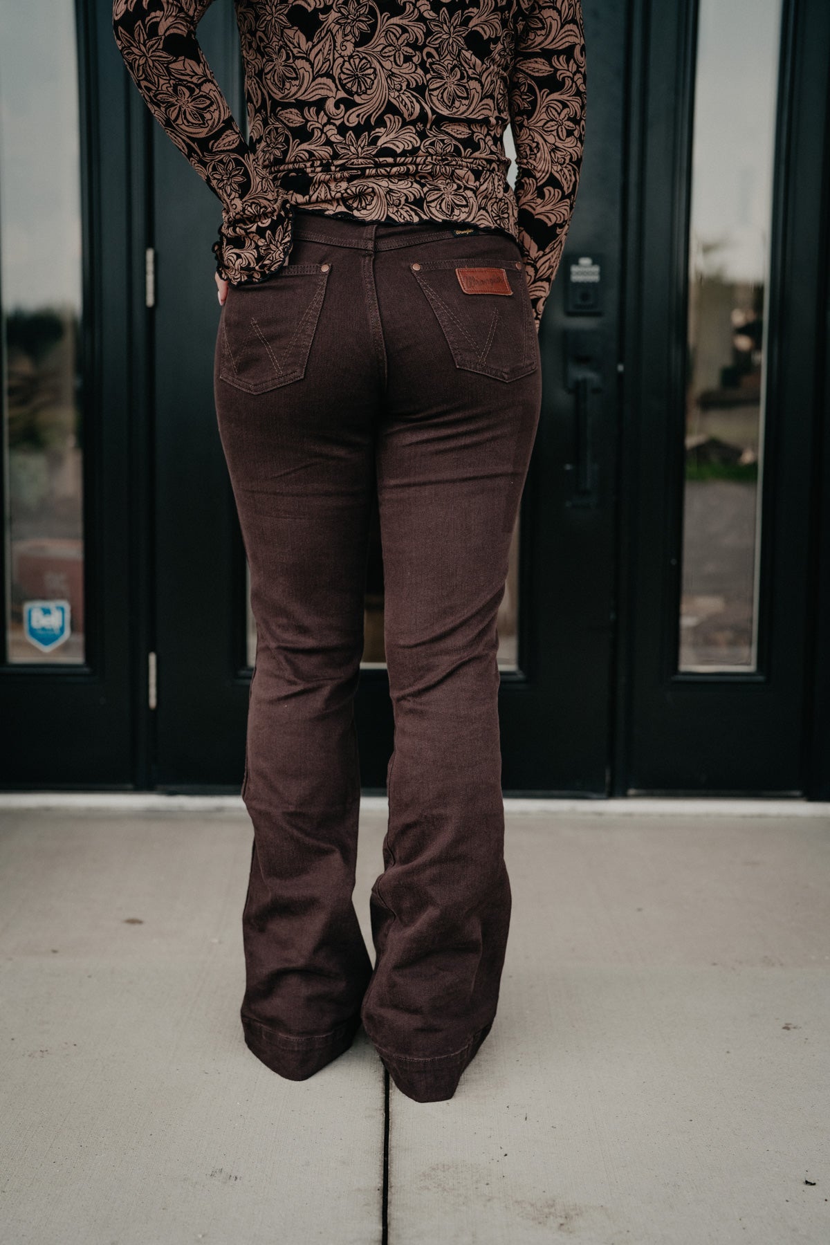 'Ciera' Chocolate Retro Bailey High Rise Trouser by Wrangler
