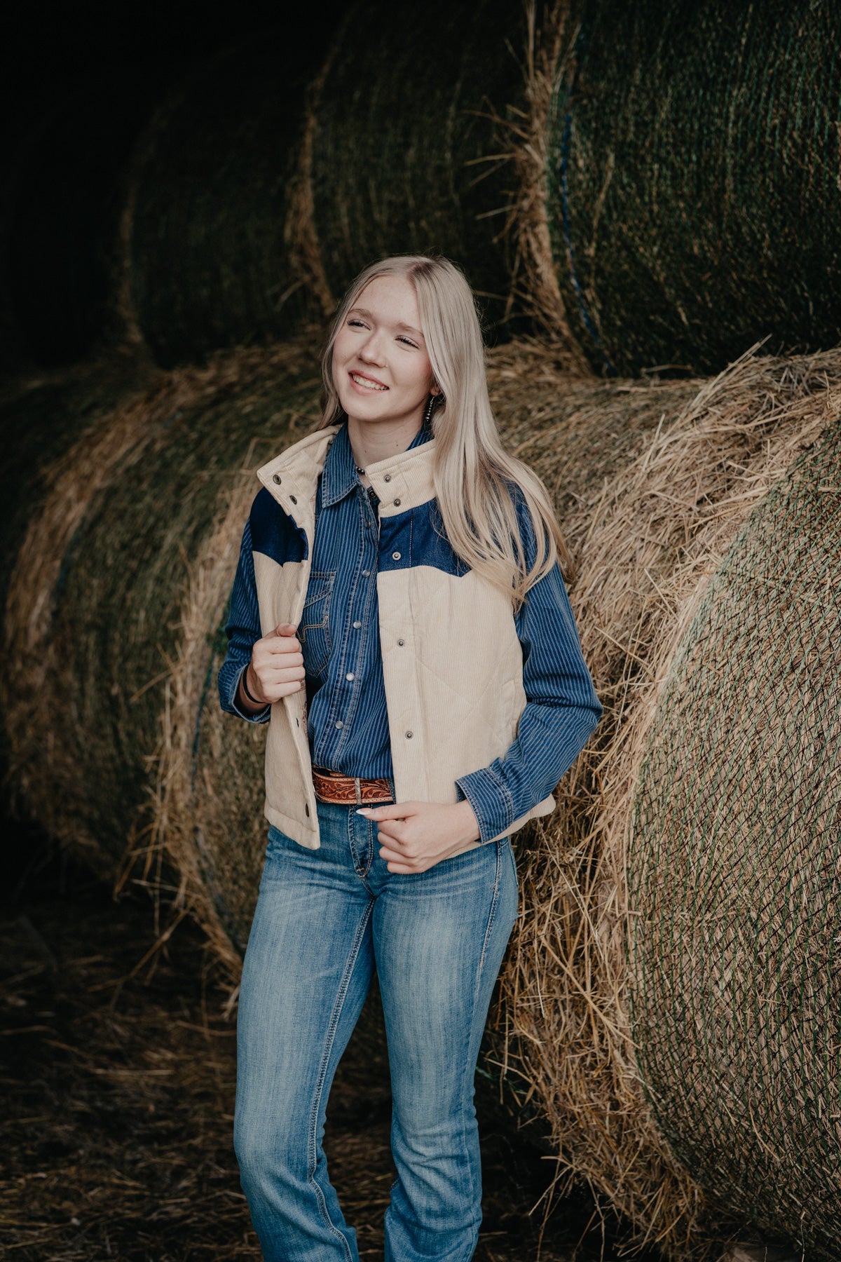 'Frankie' Women's Indigo Stripe Pearl Snap by KIMES Ranch