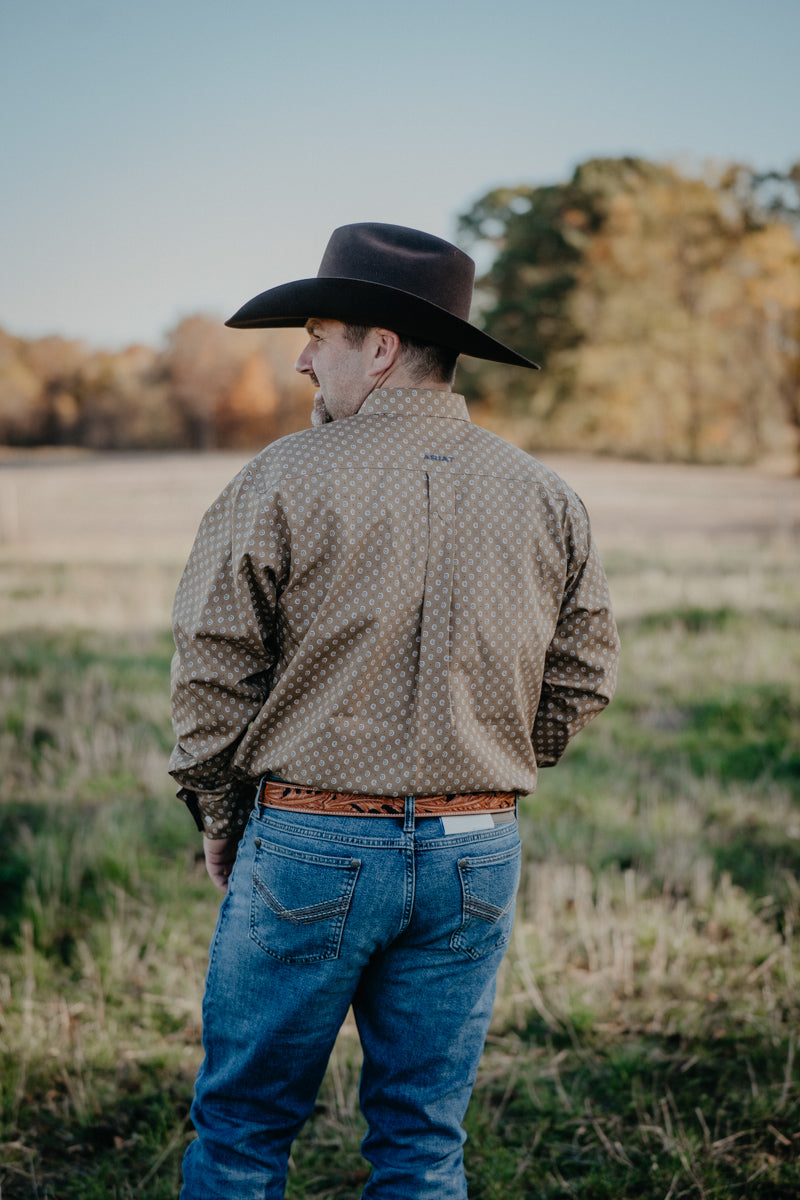 'Darryl' Khaki Wrinkle Free Long Sleeve Shirt (S-XXL)