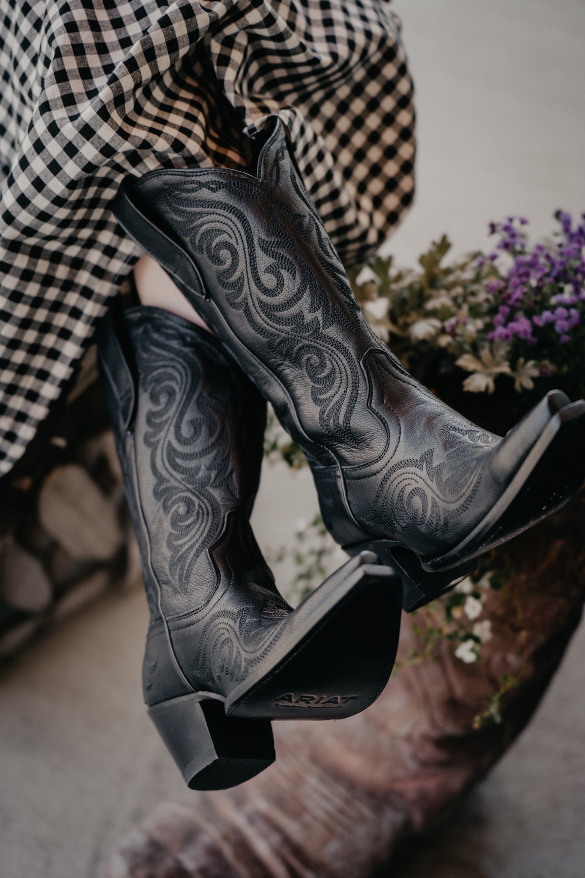 "Amora" Womens X-Toe Cowboy Boots by Ariat - Obsidian (Sizes 6 - 10)