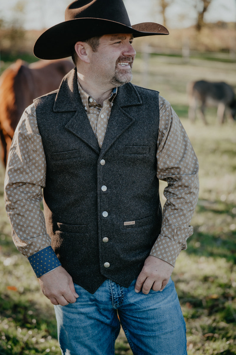 'Monty' Solid Charcoal Vest by Panhandle Slim (M-XXL)