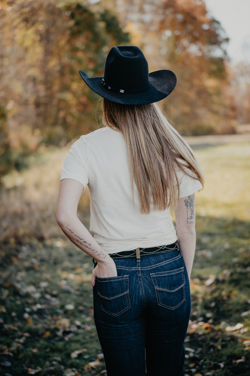 'Way Out West' Natural T-shirt by XOXO Art & Co (XS-XXL)