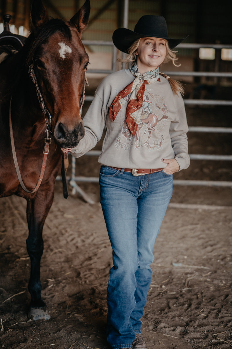 'Trails West' Heather Stone Sweatshirt XOXO Art & Co (XS-XXL)