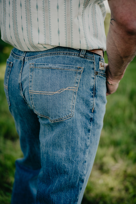 'Gabe' Men's CINCH Mid Wash Relaxed Grant Label Bootcut Jean