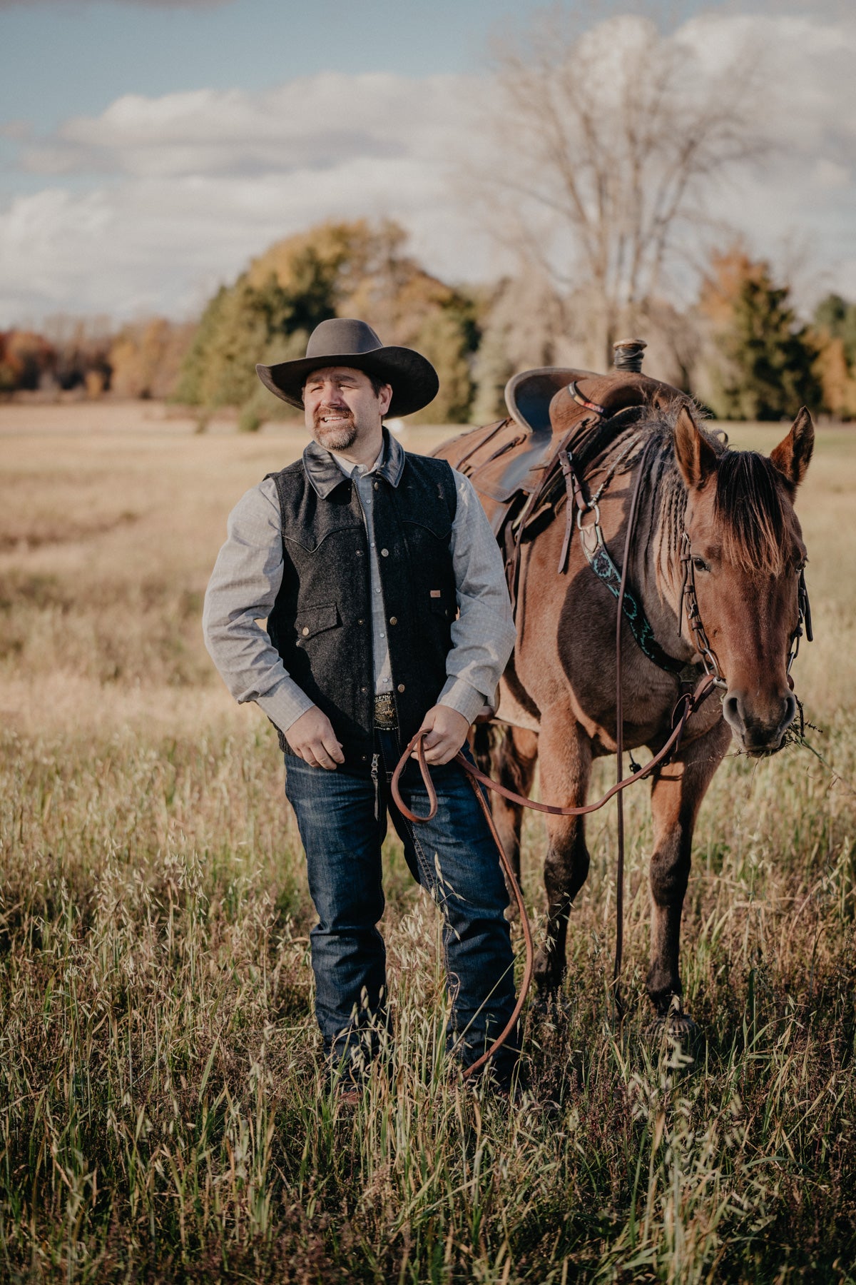 'Holbrook' Men's Wool Charcoal Vest by Powder River (L & XL ONLY)