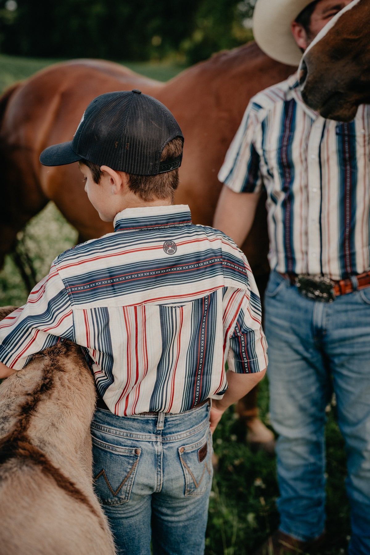 'Sol Whitecap Jr' Boy's Striped Short Sleeve Pearl Snap by Hooey (XS-XL)
