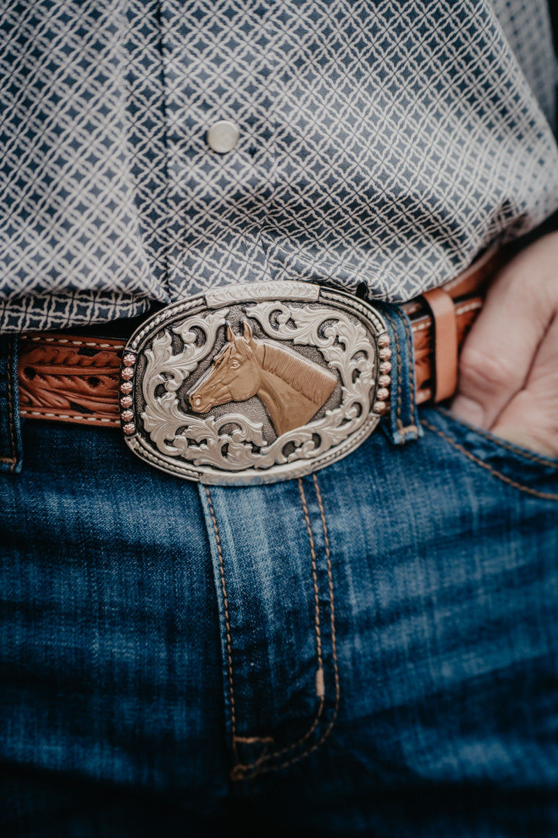 Brass Horse Head Crumrine Buckle