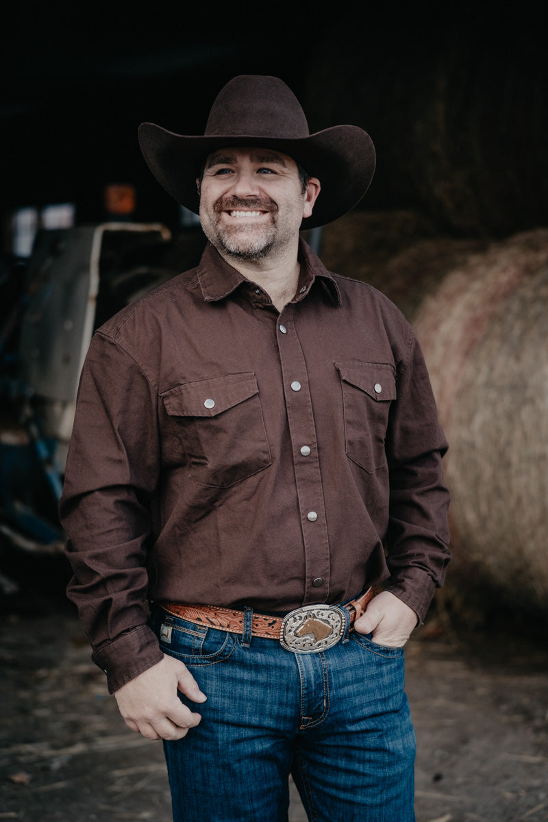 {Pink Friday Door Crasher} Roper Brushed Twill Solid Snap Men's Shirt (4 Colours; M-XXL)