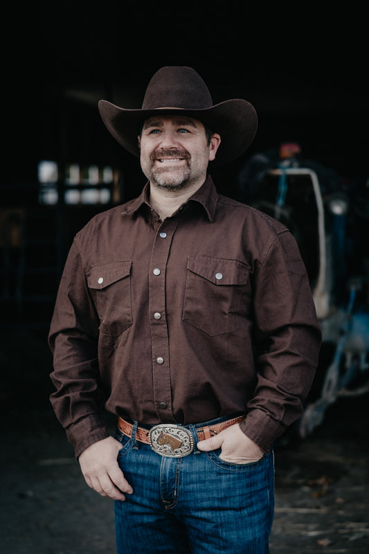 {Pink Friday Door Crasher} Roper Brushed Twill Solid Snap Men's Shirt (4 Colours; M-XXL)