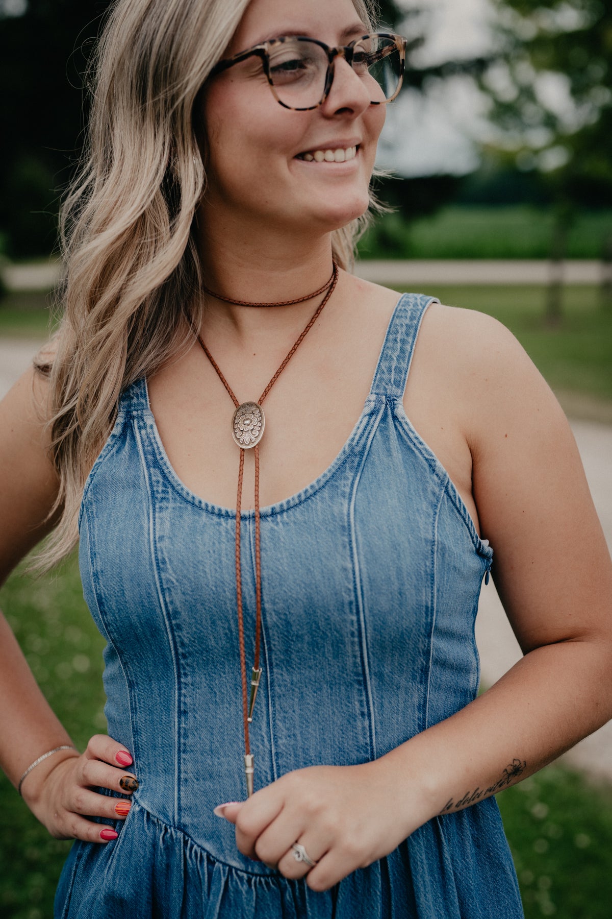 Dreamer Wrap Oval Floral Bolo Tie by November Maker