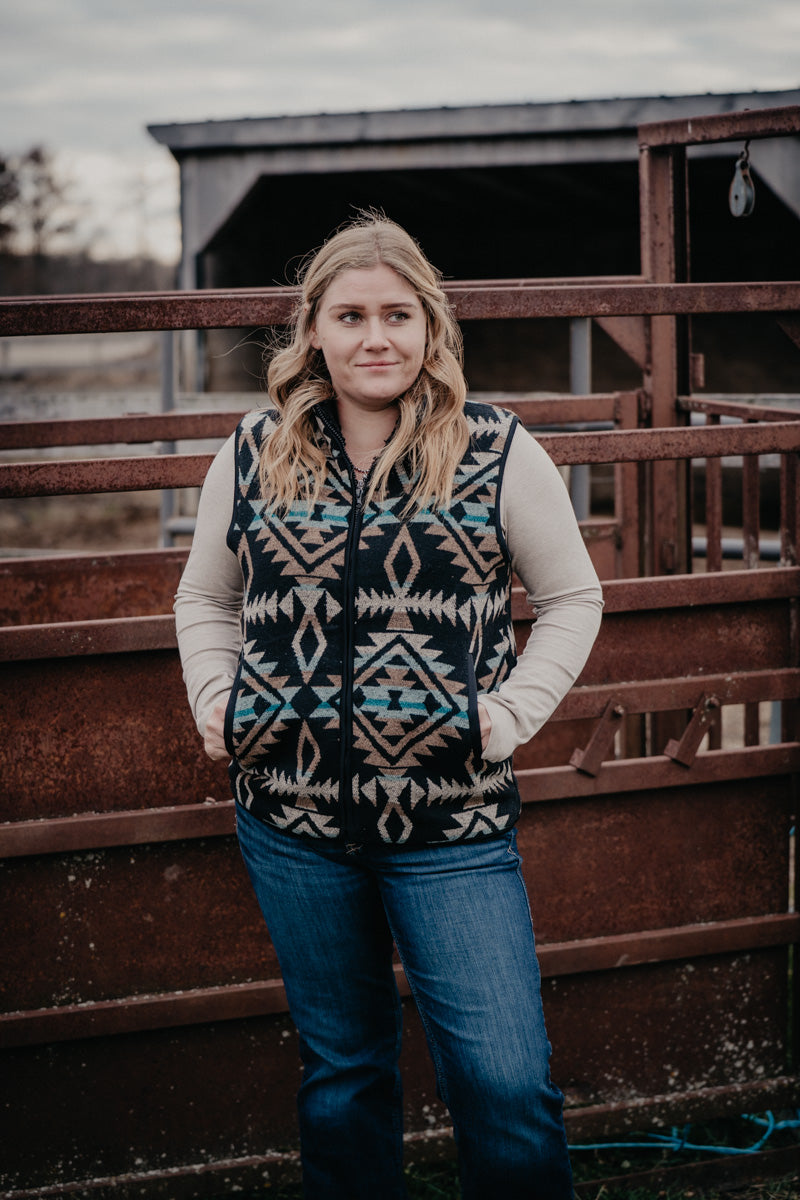 {Pink Friday Door Crasher} Aztec Sherpa Lined Vest by Roper (XS - XL)