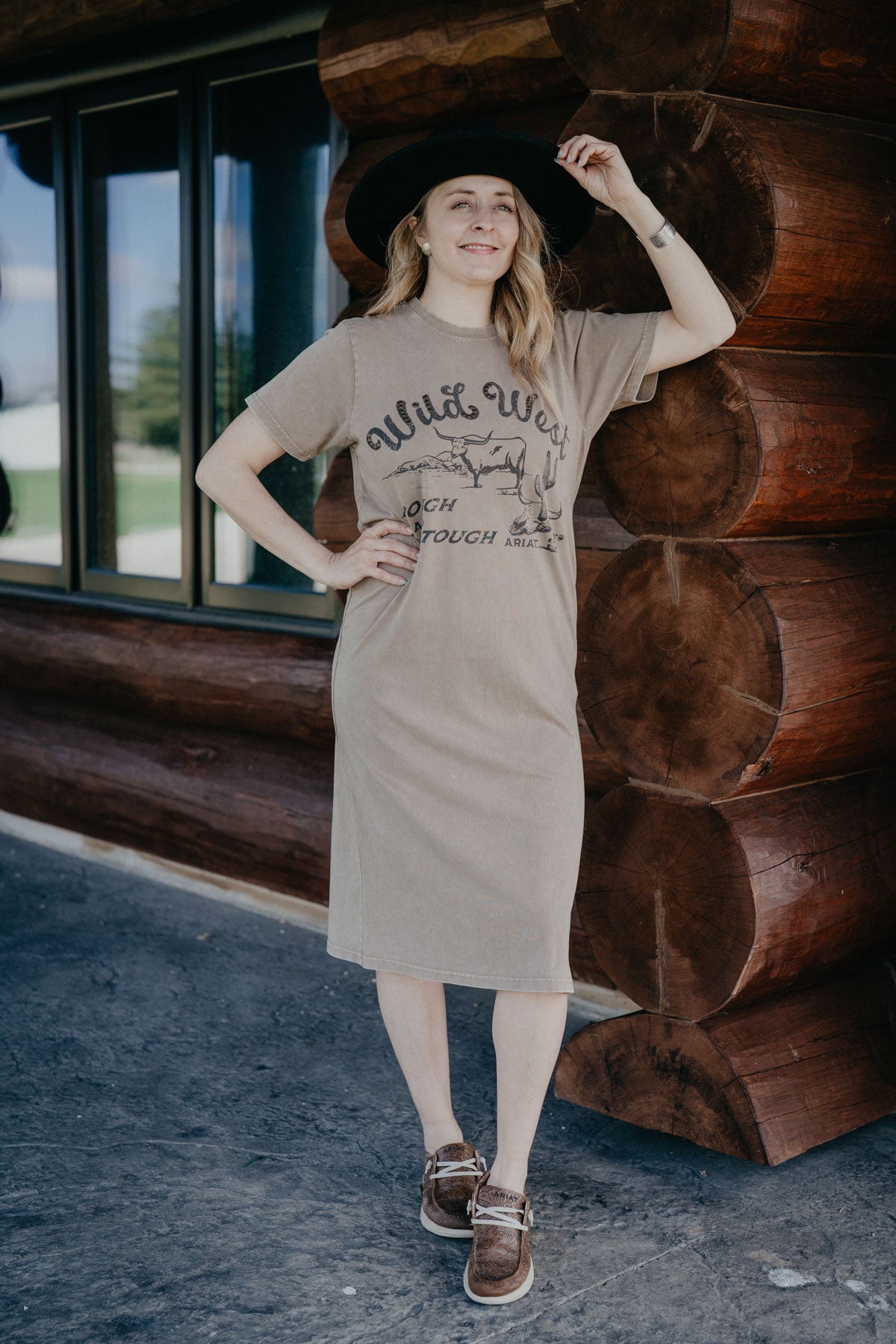 'Bandito' Women's Mineral Wash T-shirt Dress (XS-XXL)