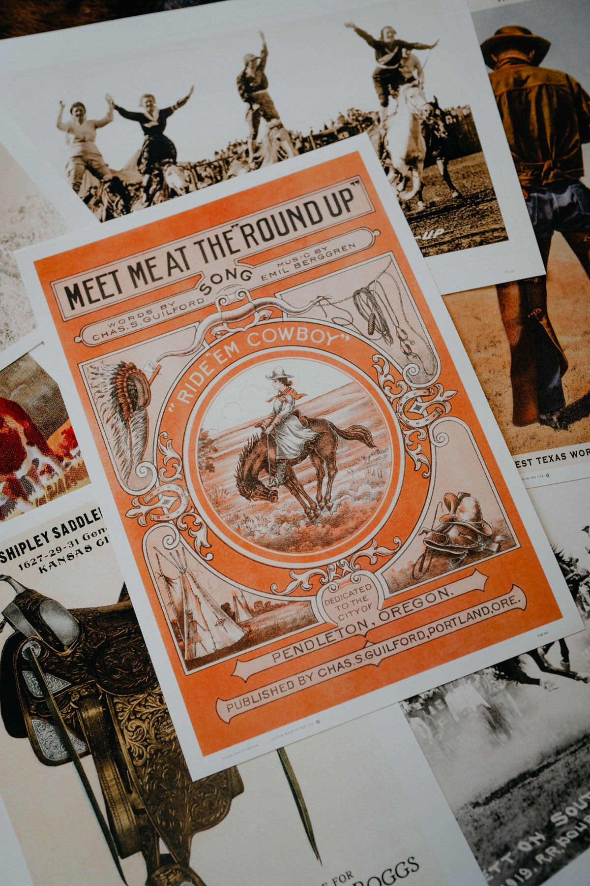'Sheet Music for the Round Up' Retro Poster