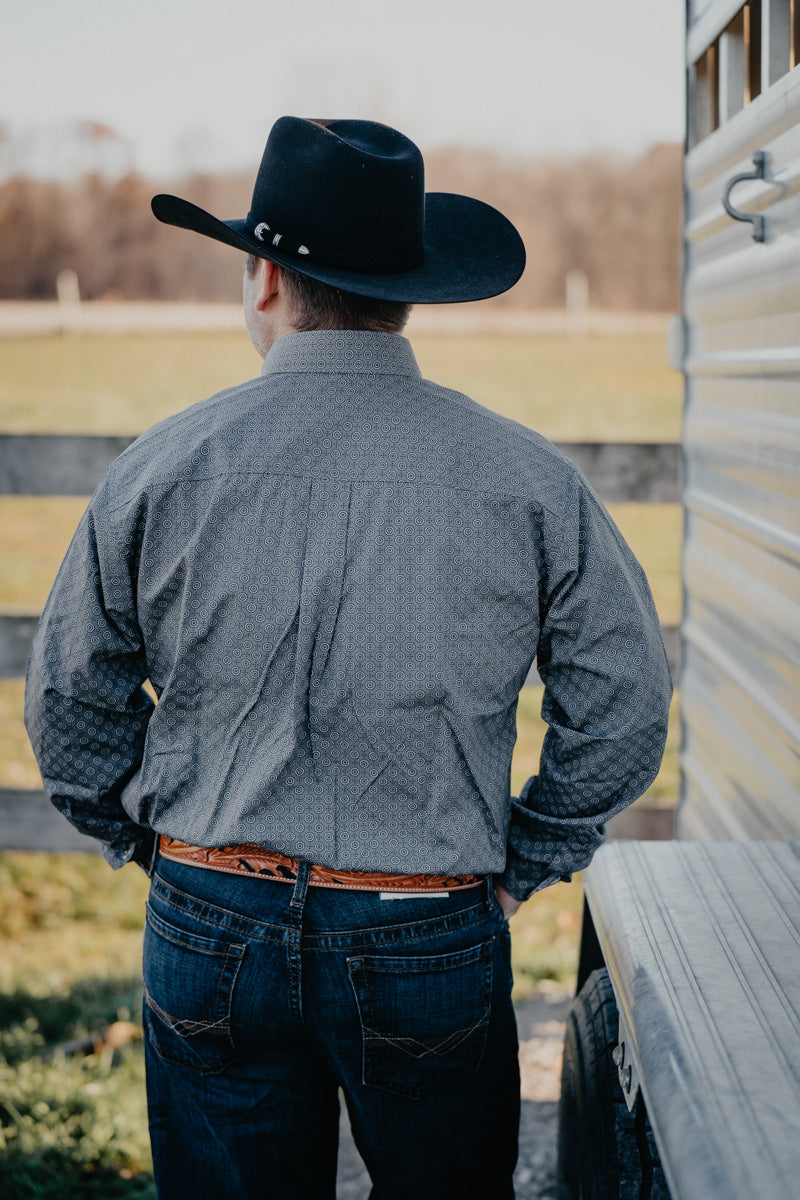 'Jennings' CINCH Men's Gray Print Button Down Shirt (S-XXL)