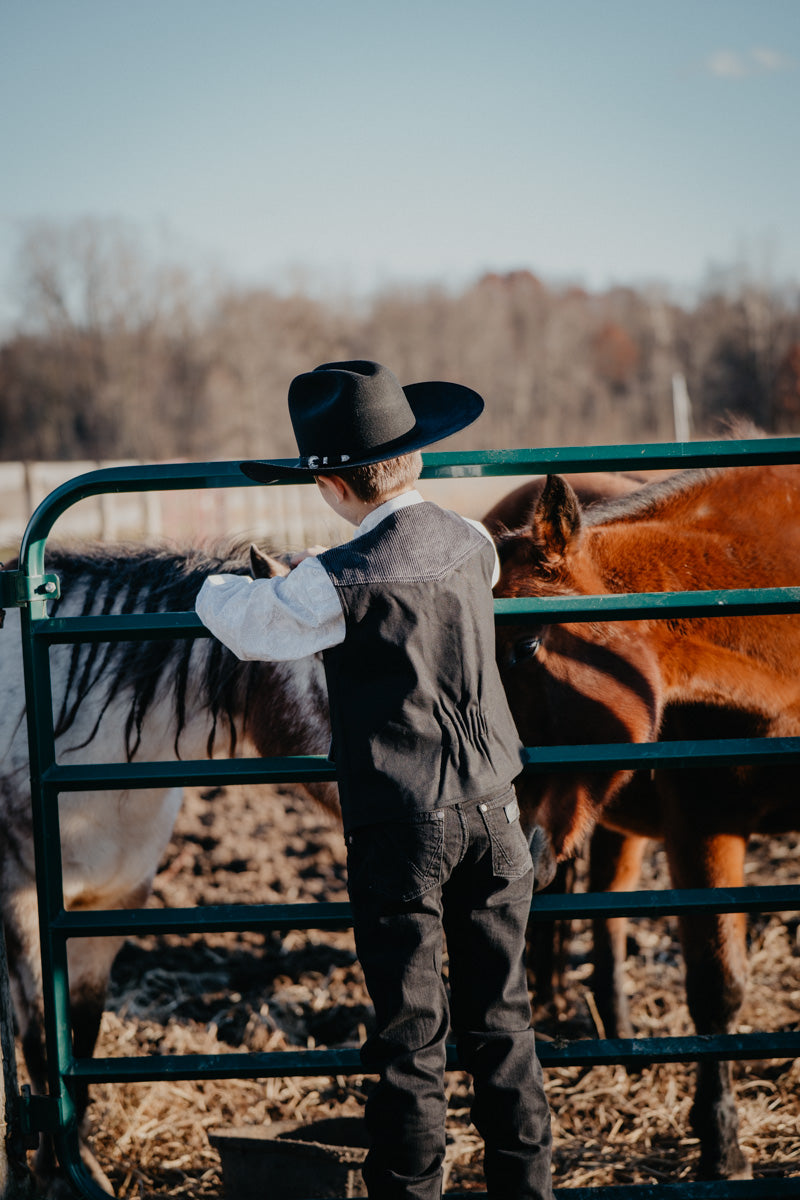 'Milo' BLACK Wrangler Boys Retro Slim Straight (Sizes 4-16/ Slim & Regular)