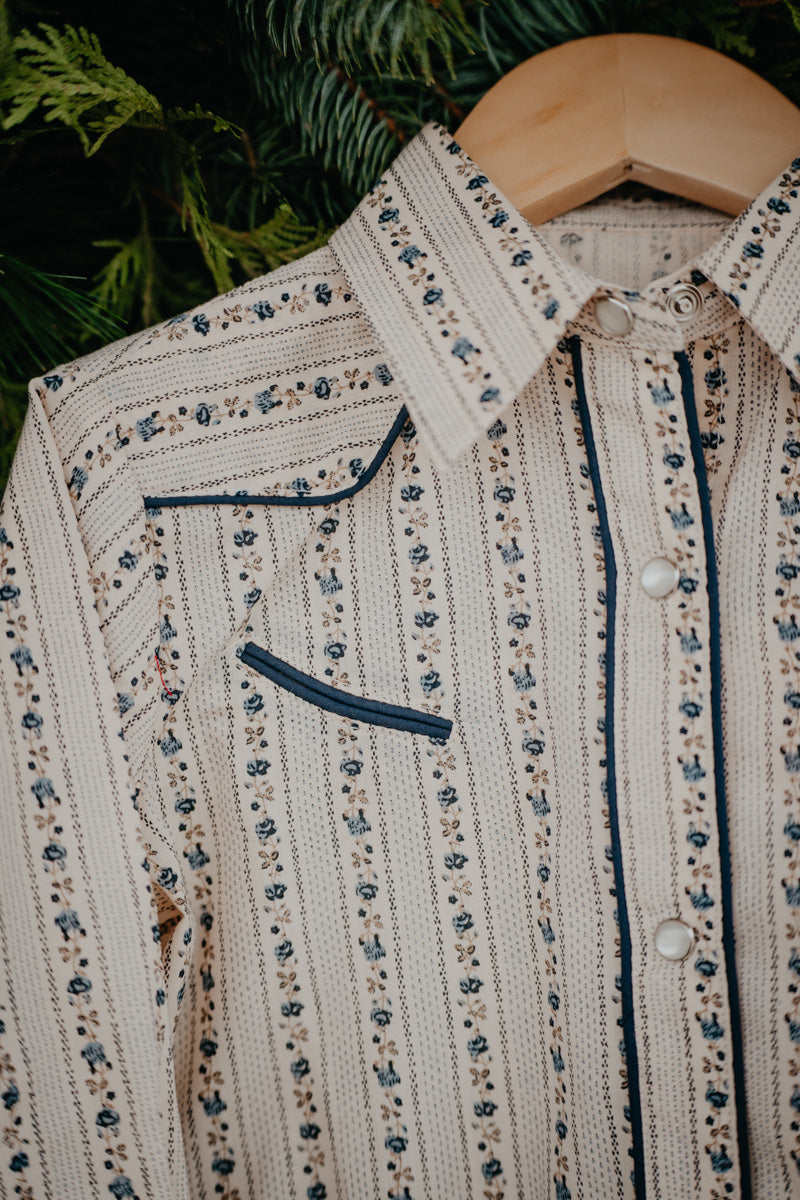 'Vera Jr.' GIRL'S Wallpaper Pearl Snap Shirt by Roper (XS-XL)