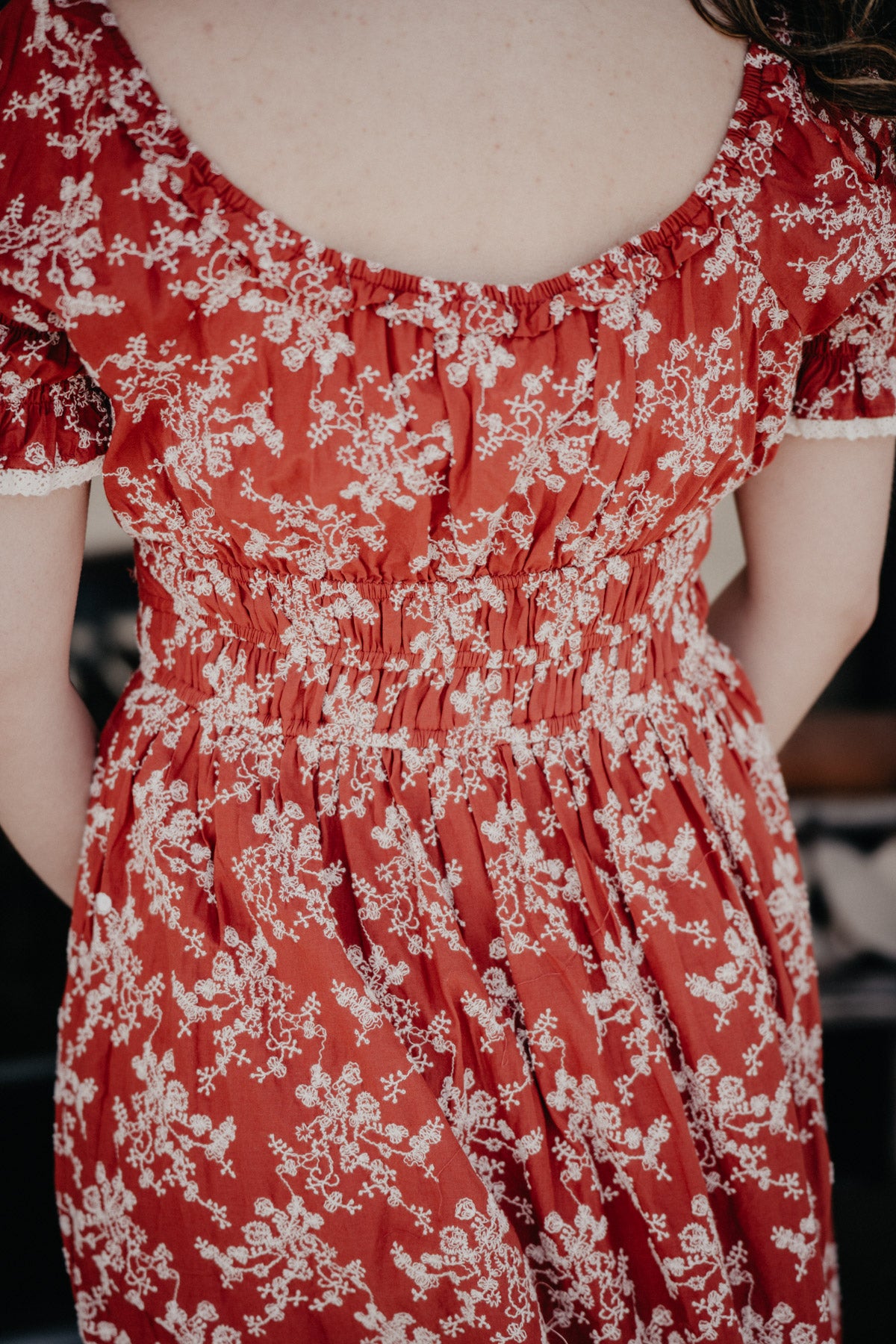 'Ruellia' Rust Midi Dress by Cotton & Rye (1 S Only)