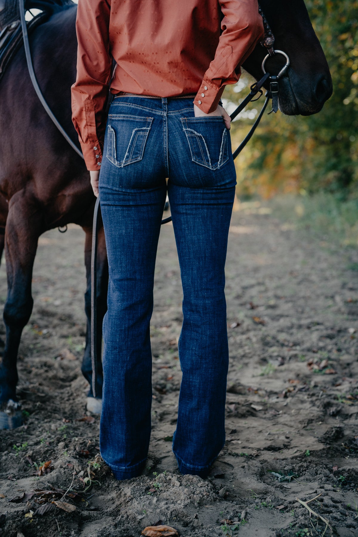 'Avani' Dark Wash High Rise Slim Trouser by Ariat