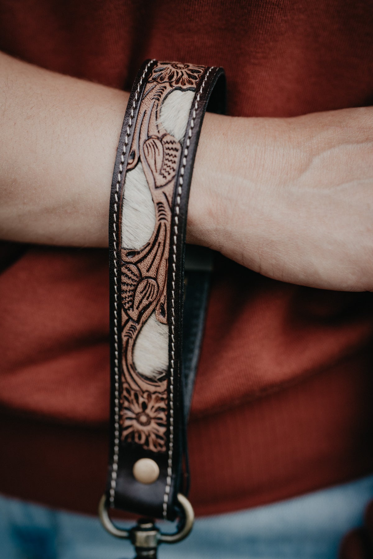 Wildvine Pony Western Tooled Keychain Wristlet