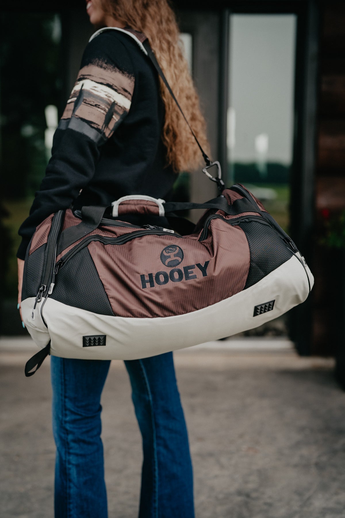 'Competitor' Hooey Duffle Bag - Chocolate with Black/Grey Accents