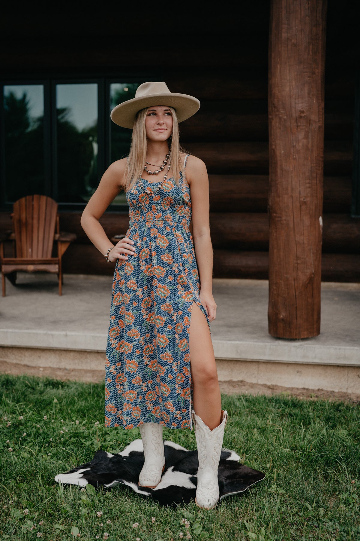 'Nyla' Floral Printed Midi Dress by Rock and Roll Denim