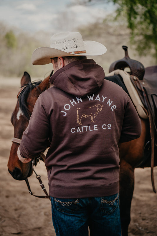 'JW Cattle Co.' Men's Hooey Chocolate Brown John Wayne Hoodie (S-XXL)