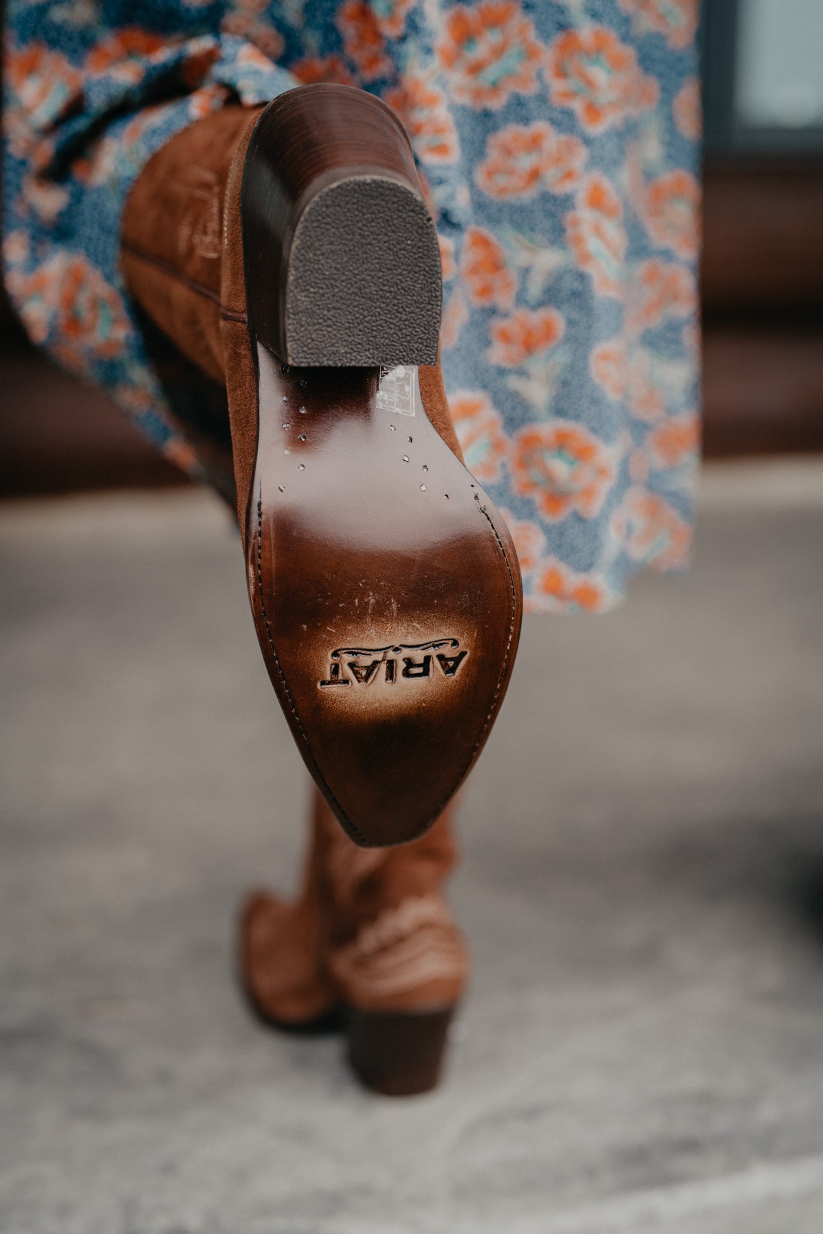 Casanova X Toe Tall Boot in Oiled Tan Suede by Ariat