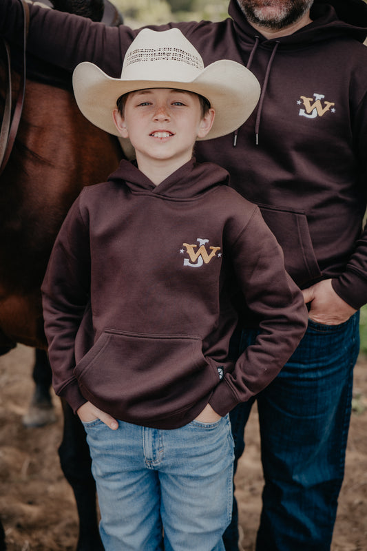 'JW Cattle Co.' Boy's Hooey Chocolate Brown John Wayne Hoodie (XS-XL)