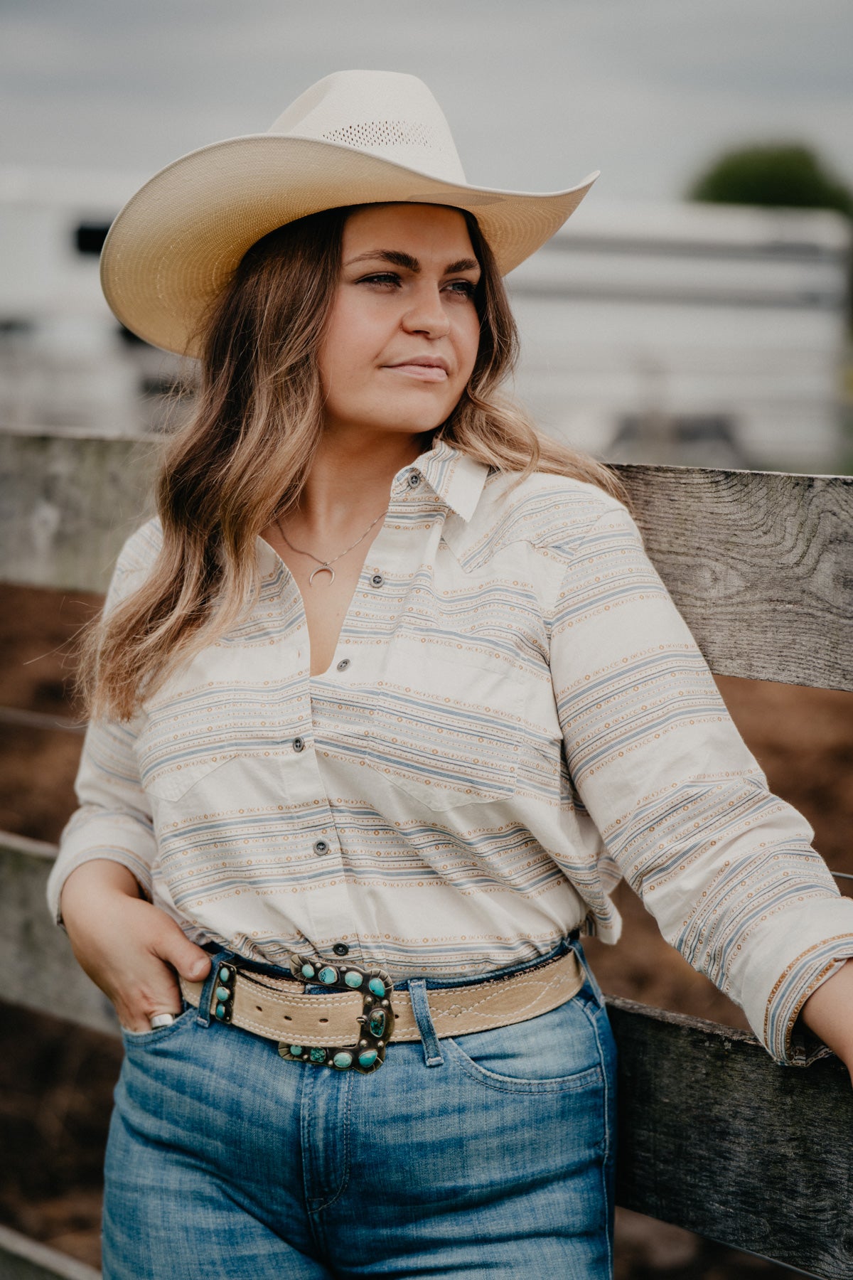 ‘Billie Jean’ Women's Ariat Jacquard Long Sleeve Shirt (M & L ONLY)