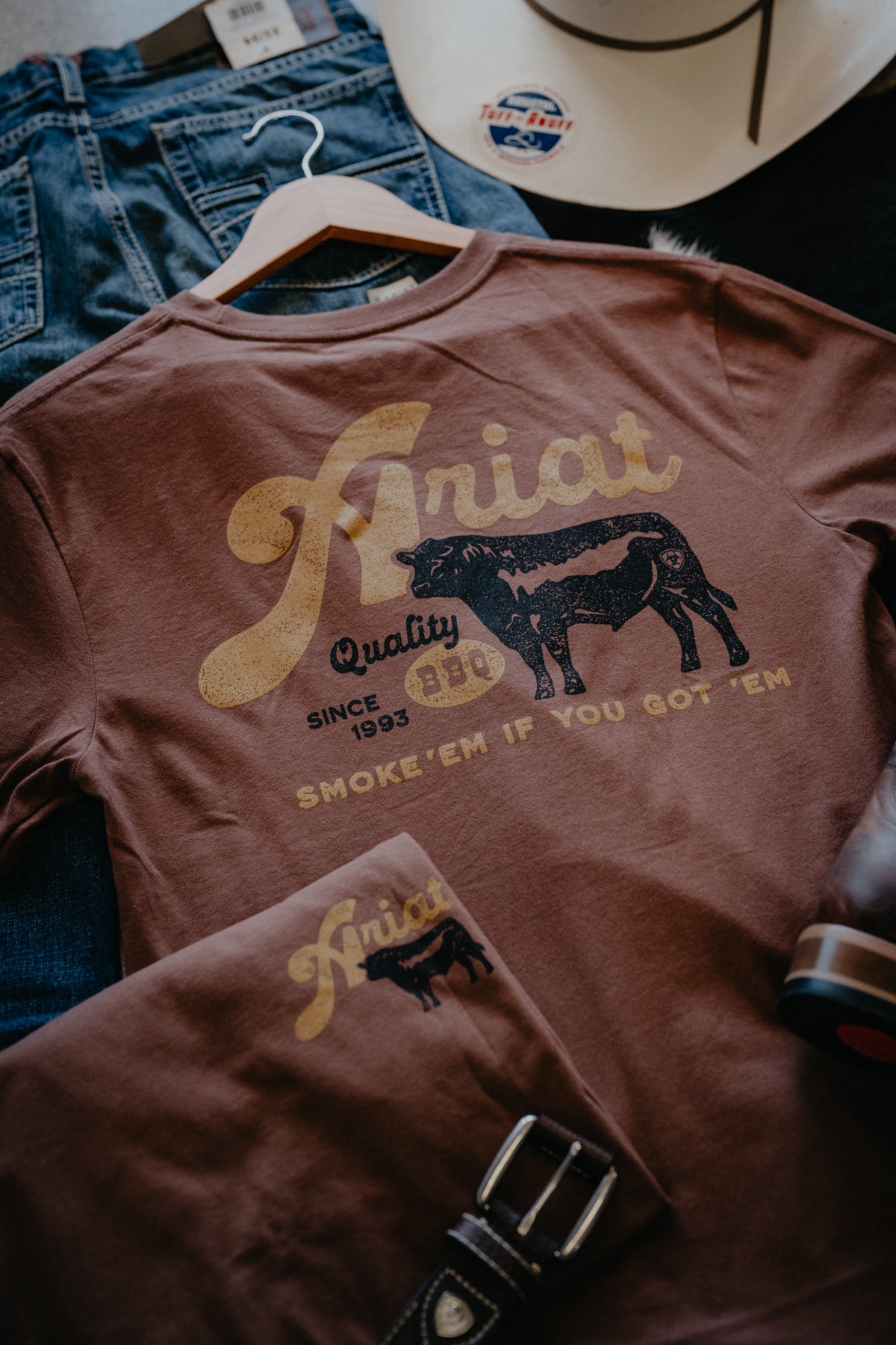 'BBQ Smoke' Ariat Men's T-Shirt (S-XXL)