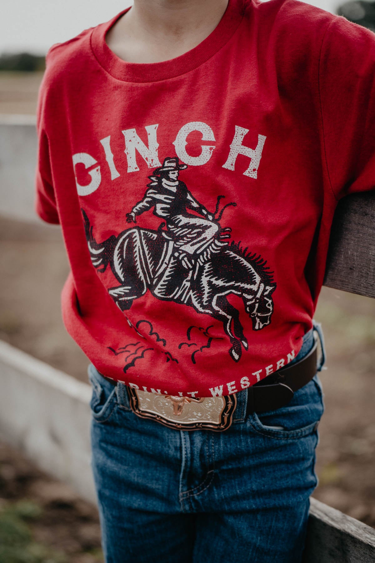 Youth 'Keepin' it Western' Red CINCH T-shirt (2T, M & L ONLY)