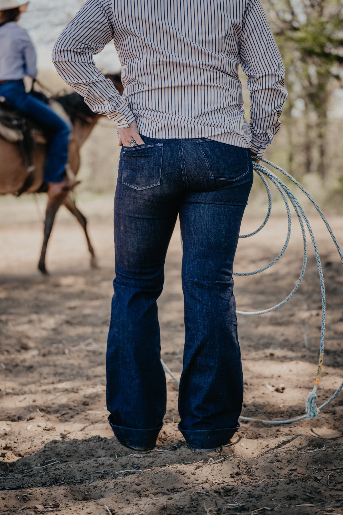 'Bella' Haala Denim Trouser Jean {Midnight Blue with Dusk Blue Stitching)