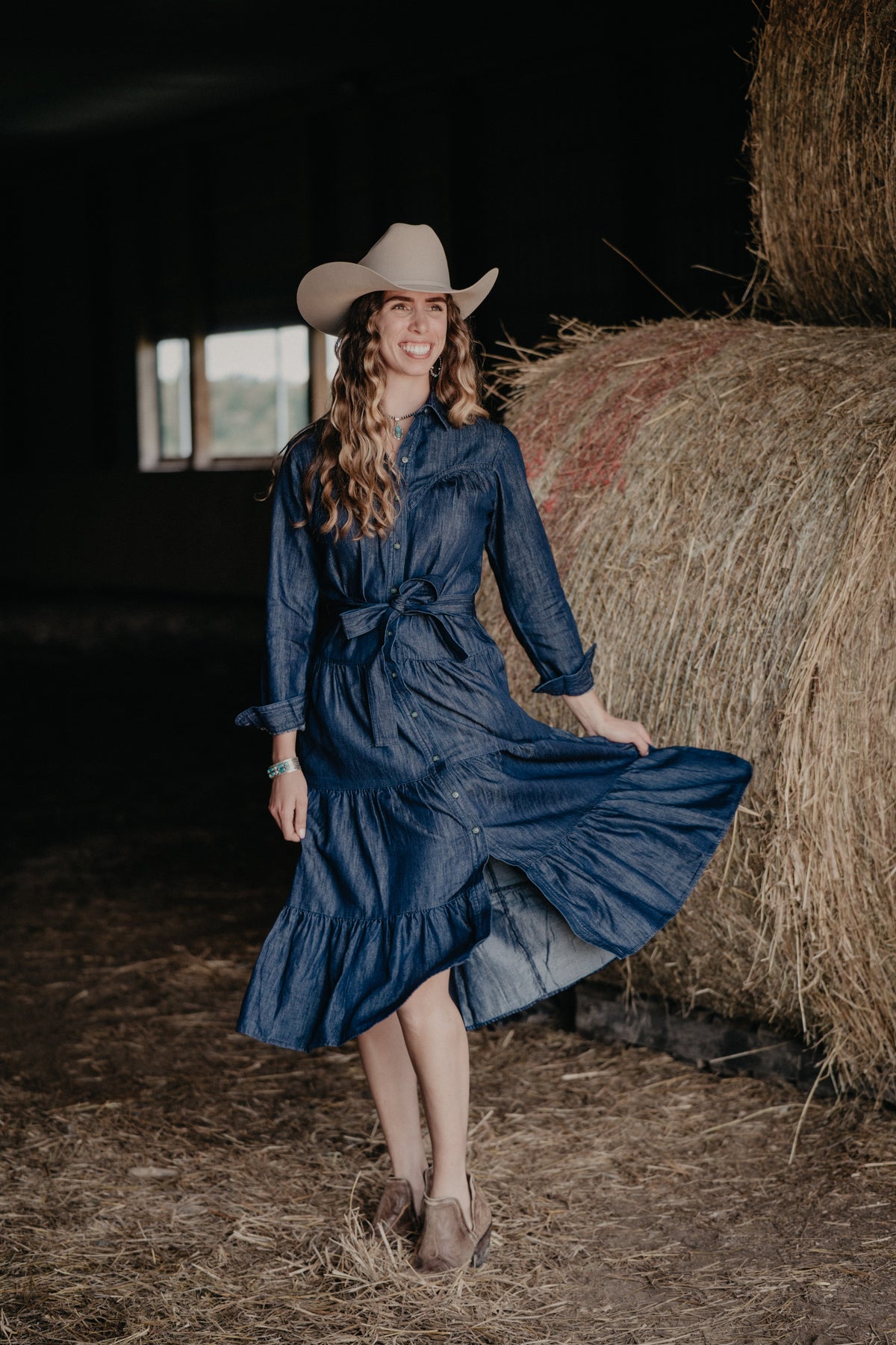 'Wendy' Ariat Denim Tiered Dress (XS-XXL)