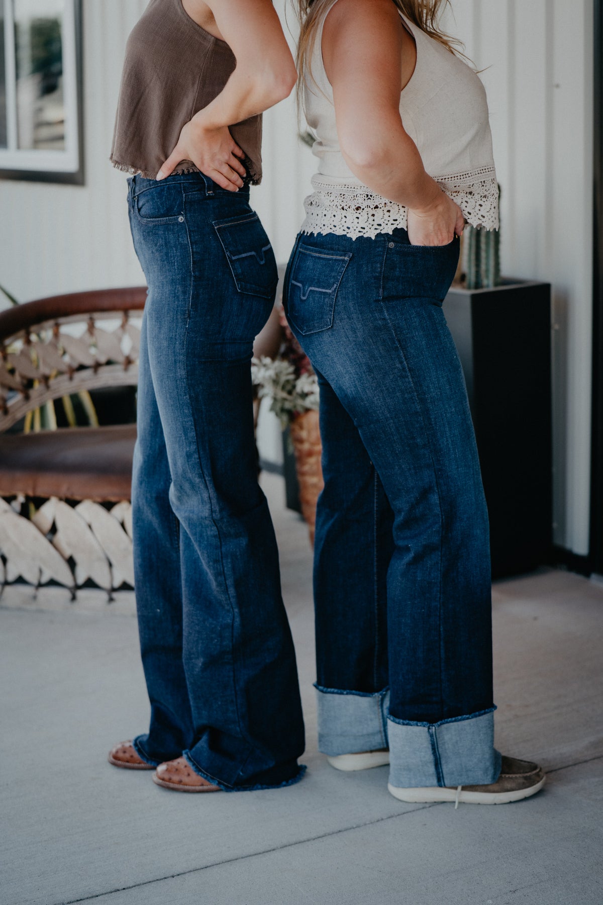 *Dark Wash* Olivia High Rise Stove Top Raw Hem Wide Leg by Kimes Ranch