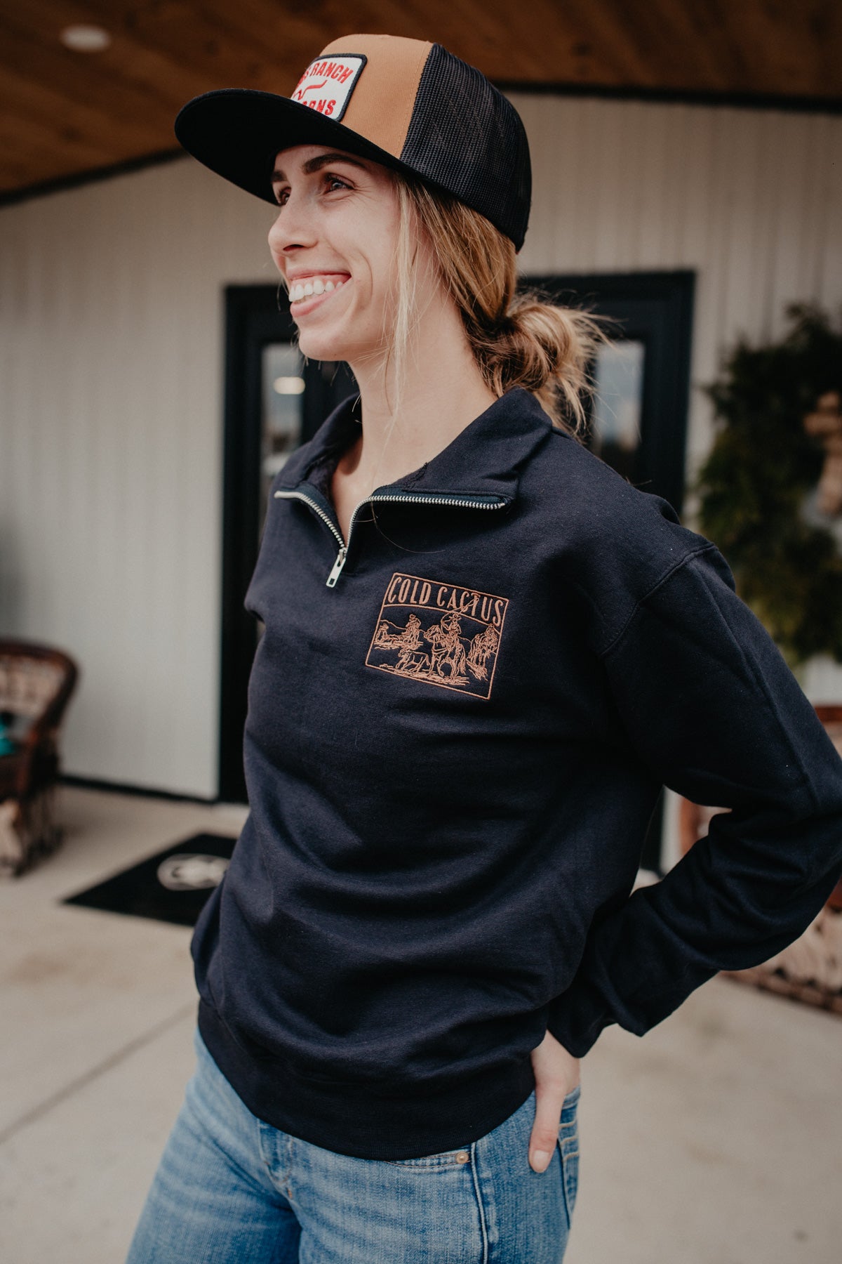 CC Branding Logo Black Embroidered Quarter Zip (S-XXL)