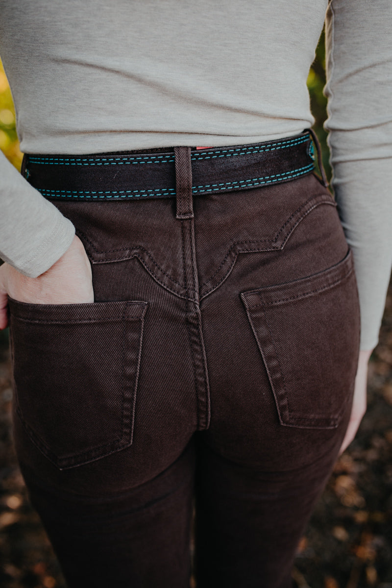 'Cocoa' Brown High Rise Bootcut by Rock and Roll Denim (Sizes 24-34)