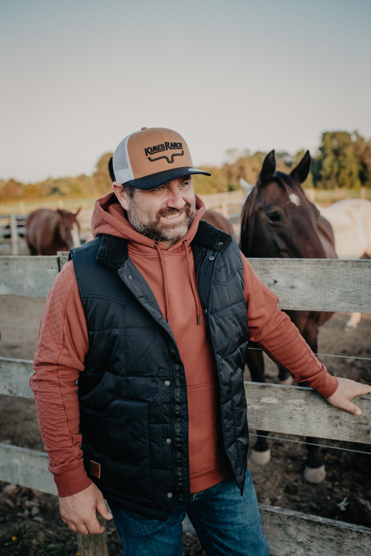 'Muir Trail' Men's Black Quilted Vest with Sherpa Lining by Kimes Ranch (L-XXL ONLY)