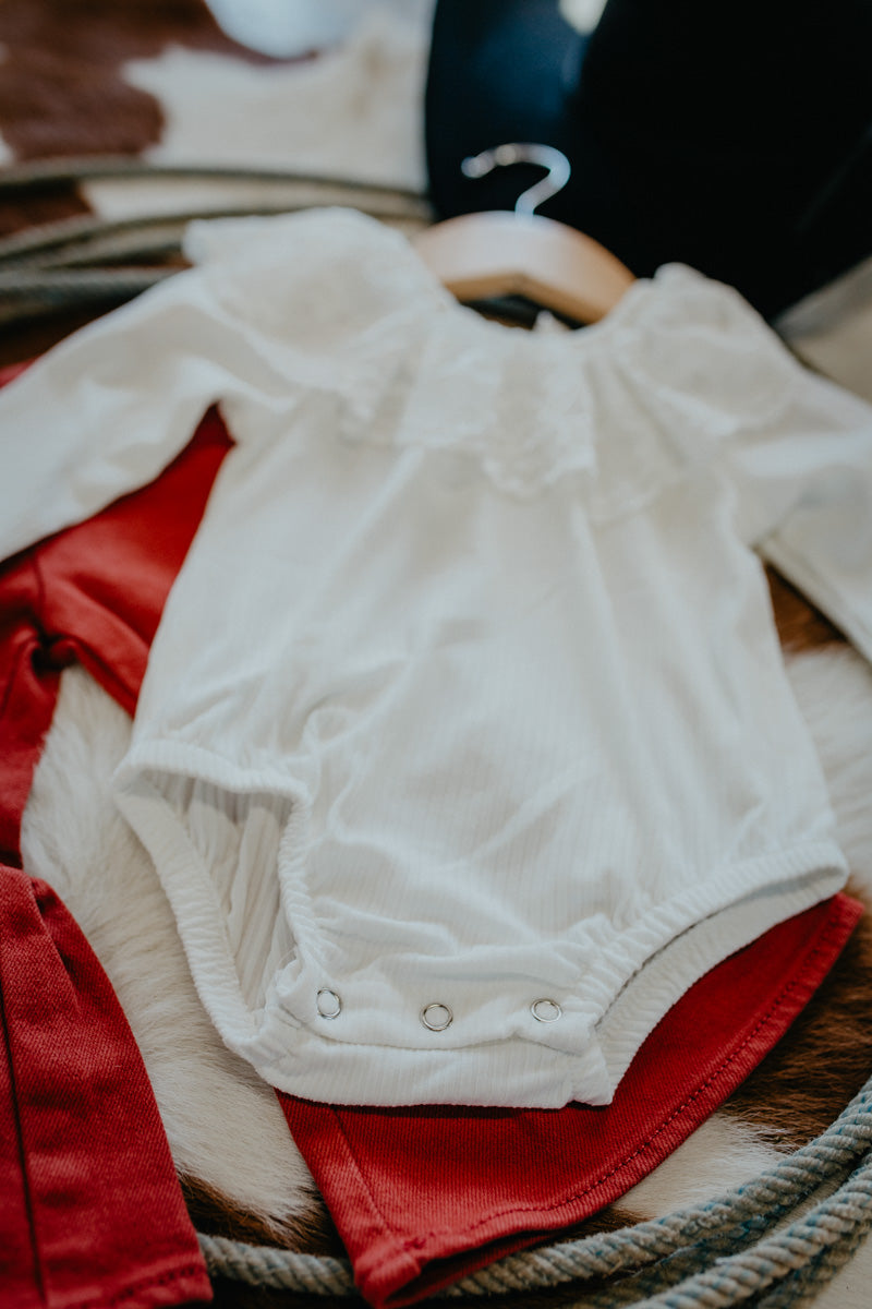 'Magnolia' Cream Lace Neck Onesie (3-6m to 5T)