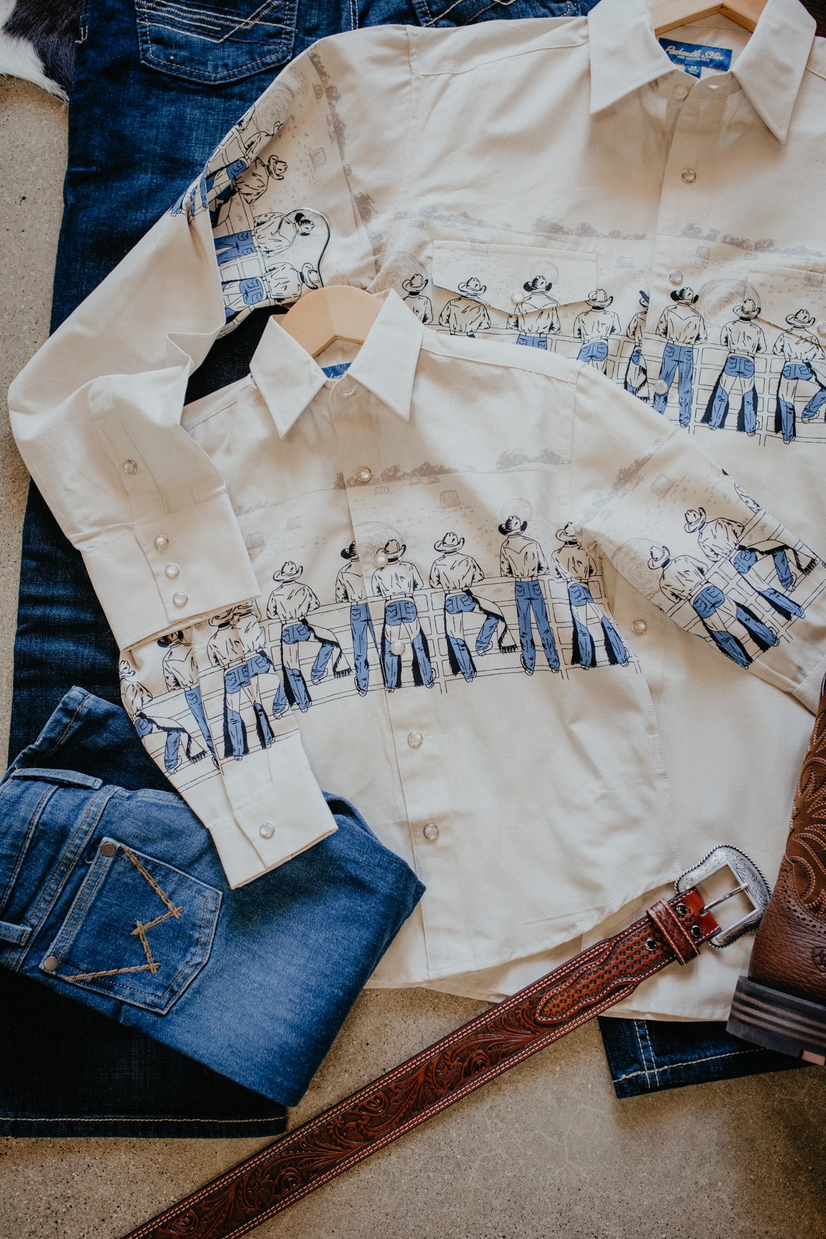 'Billy James JR' Boy's Retro Border Pearl Snap (XS-XL)