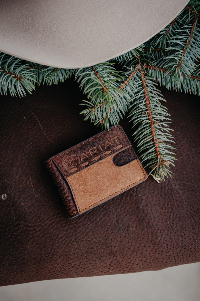 Ariat Roughout & Croc Leather Wallet (Bifold, Trifold & Money Clip)